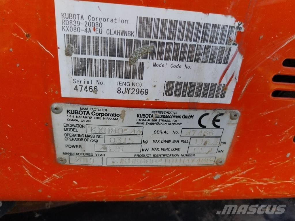 Kubota KX 080-4 Vidēja lieluma ekskavatori 7 t - 12 t