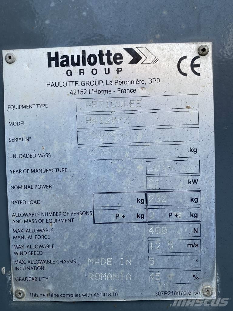 Haulotte HA 120 P Strēles pacēlāji