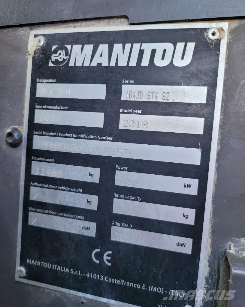 Manitou MLT960 Teleskopiskie manipulatori