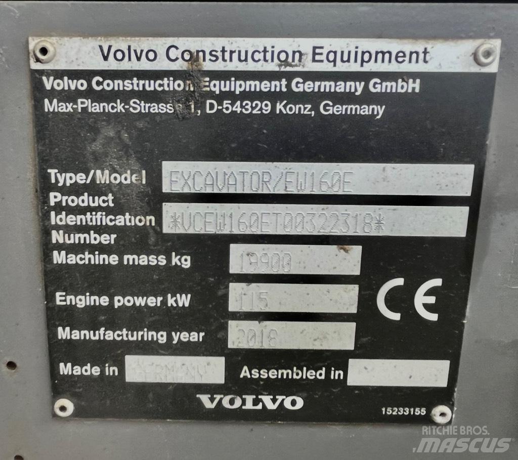 Volvo EW 160 E Ekskavatori uz riteņiem