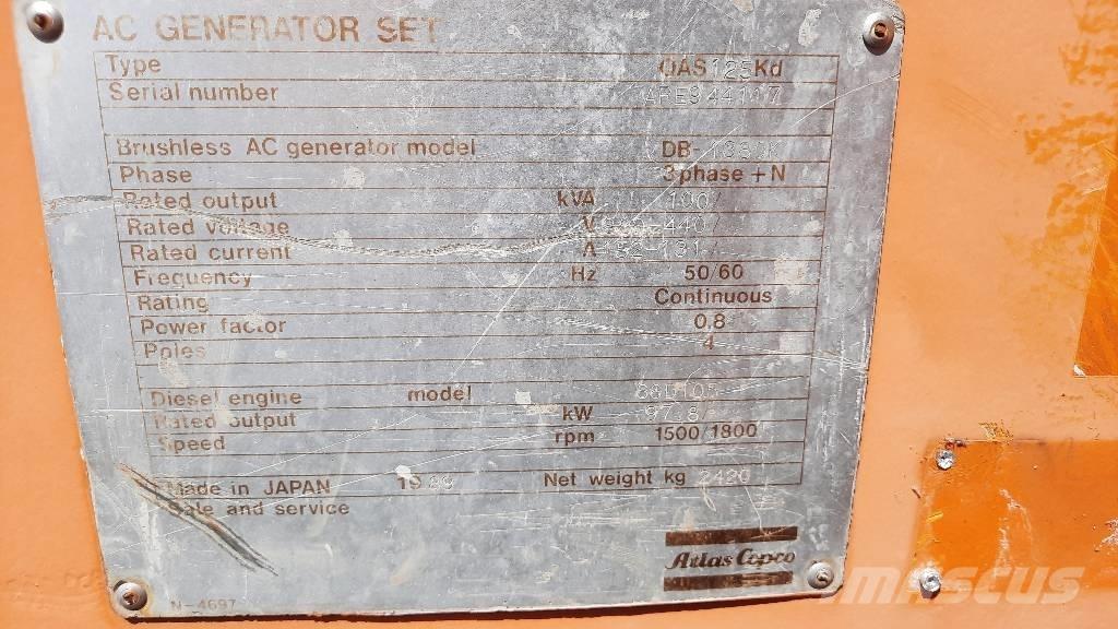 Atlas Copco QAS 125 Dīzeļģeneratori