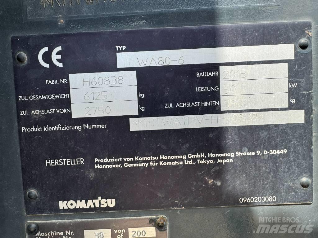 Komatsu WA80-6 Iekrāvēji uz riteņiem