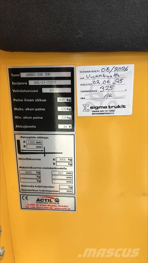 Abeko SAR 30 N Zemie palešu pacēlāji