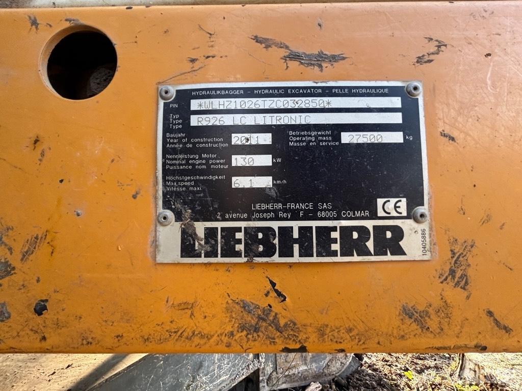 Liebherr R 926 LC NL Ekskavatori tālās sniedzamības darbiem