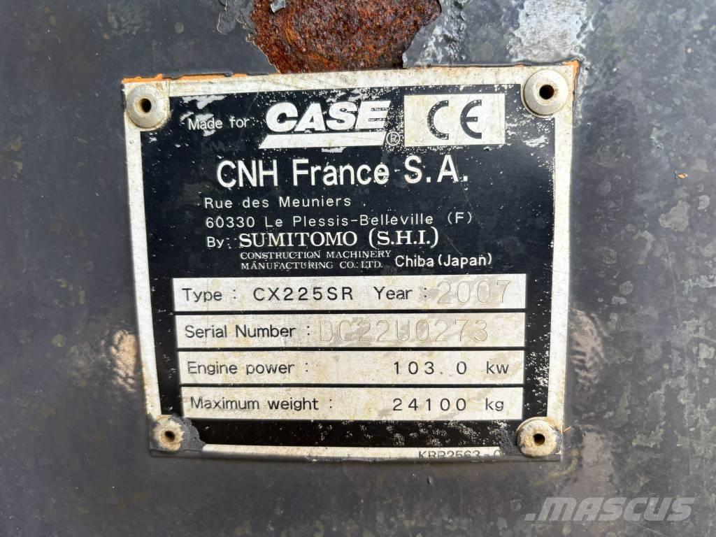 CASE CX 225 SR Kāpurķēžu ekskavatori