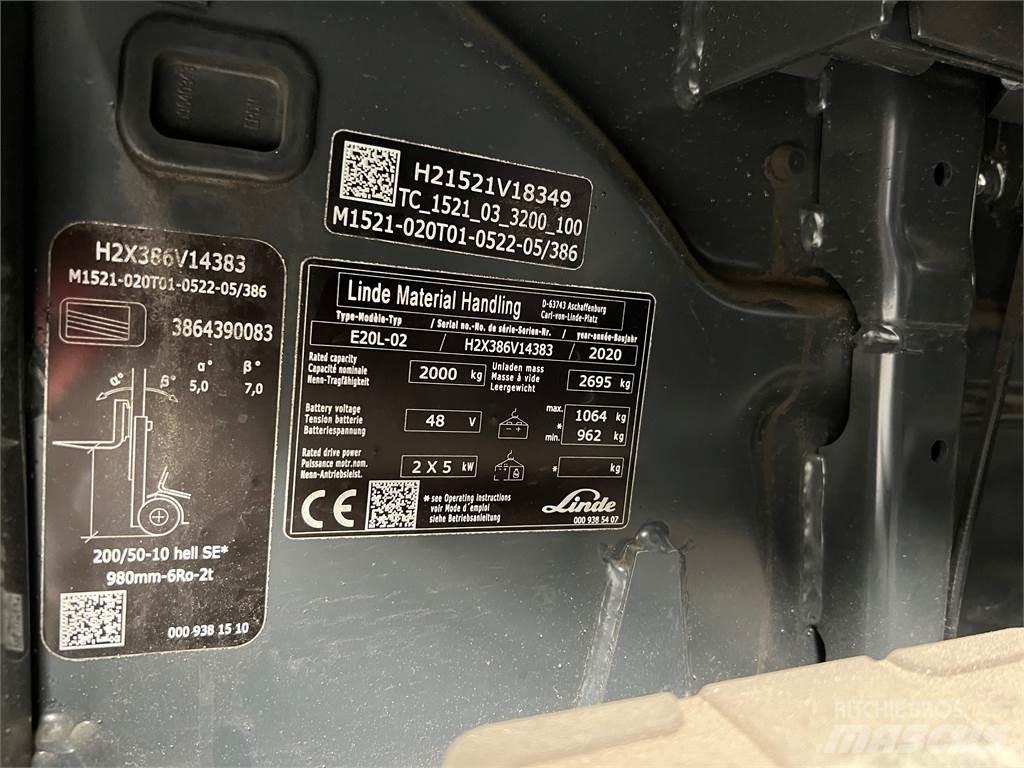 Linde E20L-02 Elektriskie iekrāvēji