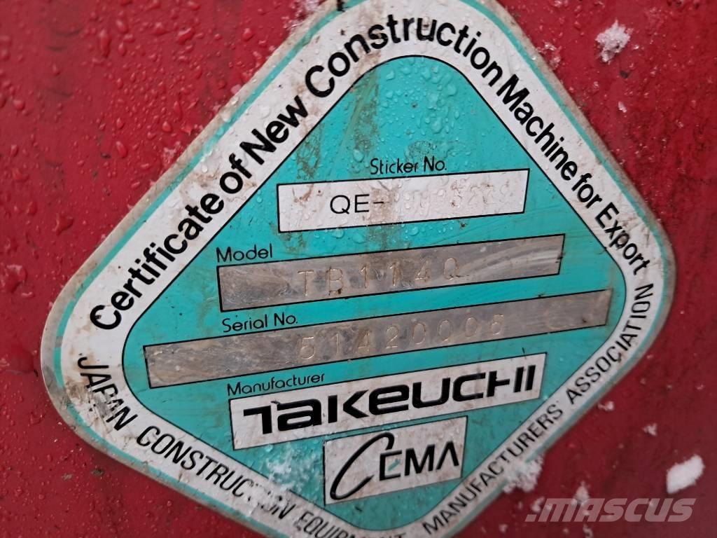 Takeuchi TB 1140 Kāpurķēžu ekskavatori