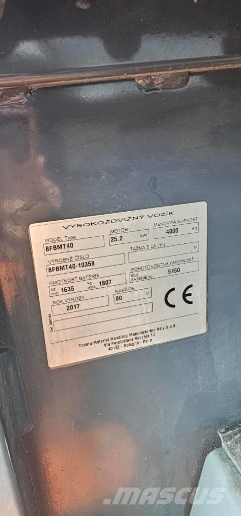 Toyota 8FBMT40 Elektriskie iekrāvēji