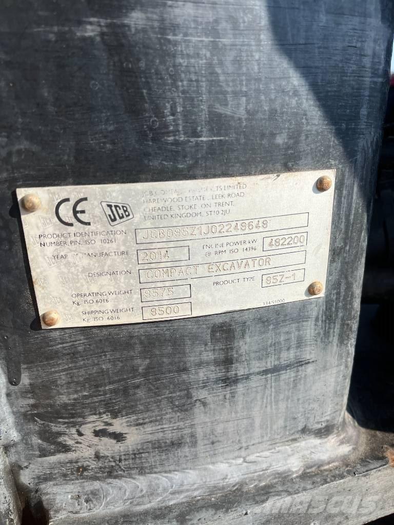 JCB 85 Z-1 ECO Vidēja lieluma ekskavatori 7 t - 12 t