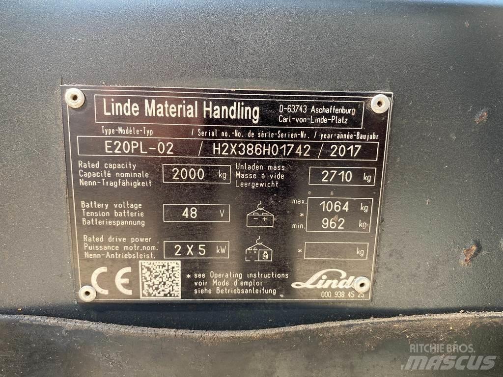 Linde E20PL-02 Elektriskie iekrāvēji