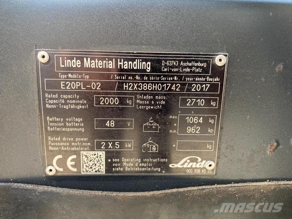 Linde E20PL-02 Elektriskie iekrāvēji