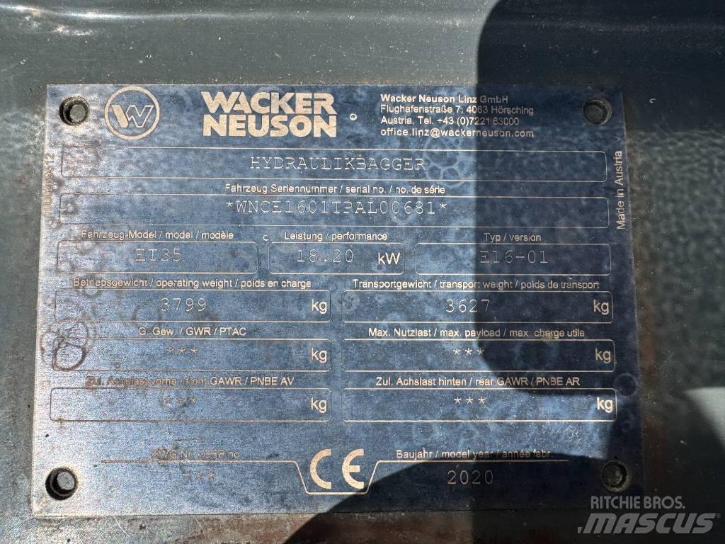 Wacker Neuson ET35 Kāpurķēžu ekskavatori