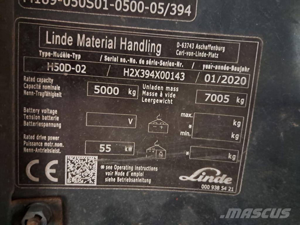 Linde H50D-02 Tehnika ar dīzeļa dzinēju