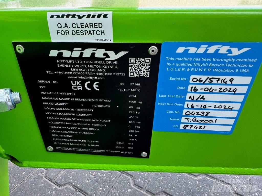 Niftylift 150 TET Pacēlājplatformas - piekabes