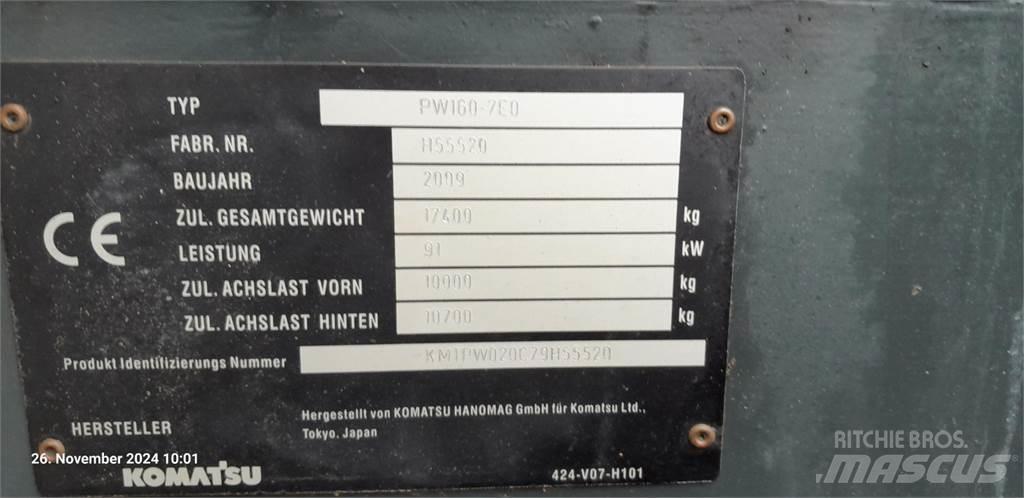 Komatsu PW160-7E0 Ekskavatori uz riteņiem