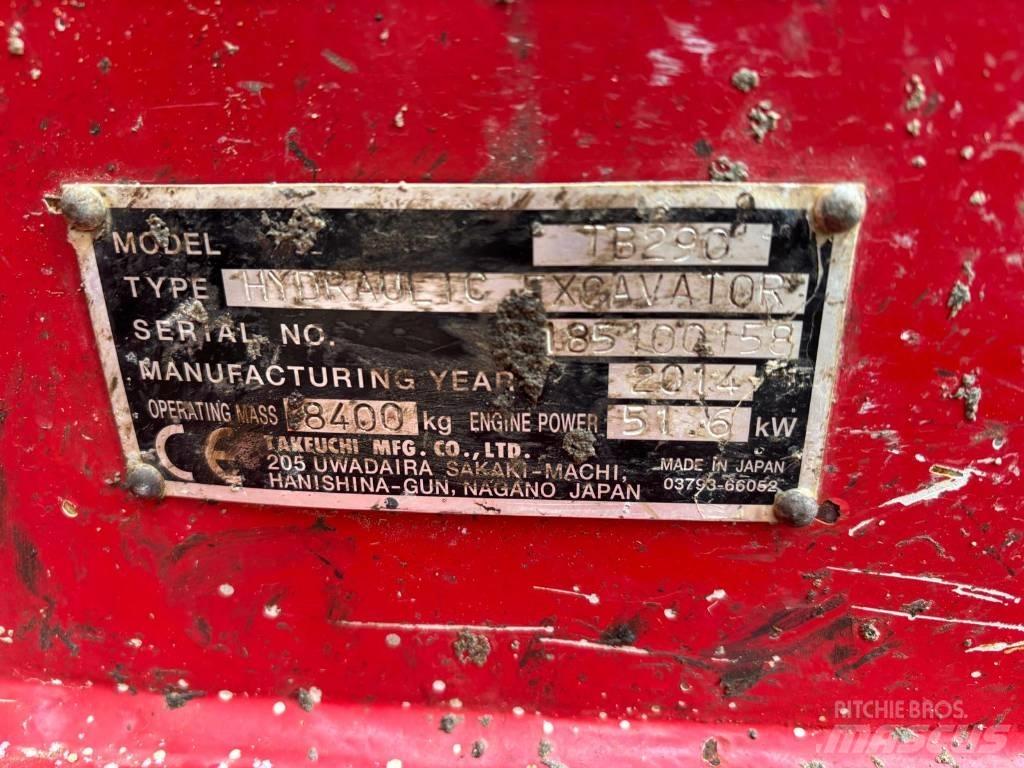Takeuchi TB290 Vidēja lieluma ekskavatori 7 t - 12 t