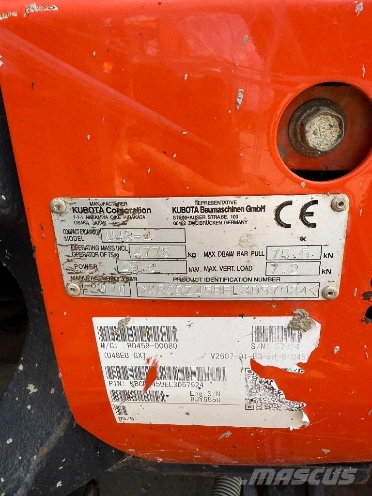 Kubota U 48 Mini ekskavatori < 7 t