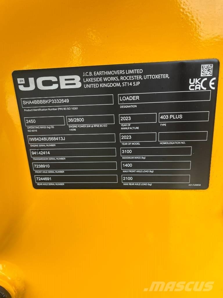 JCB 403 Agri Plus Lietoti riteņu kompaktiekrāvēji