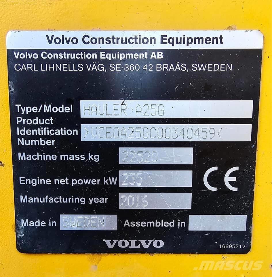 Volvo A 25 G Artikulētie pašizgāzēji