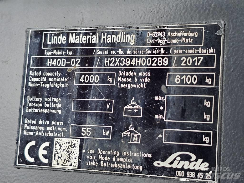 Linde H40D-02 Tehnika ar dīzeļa dzinēju