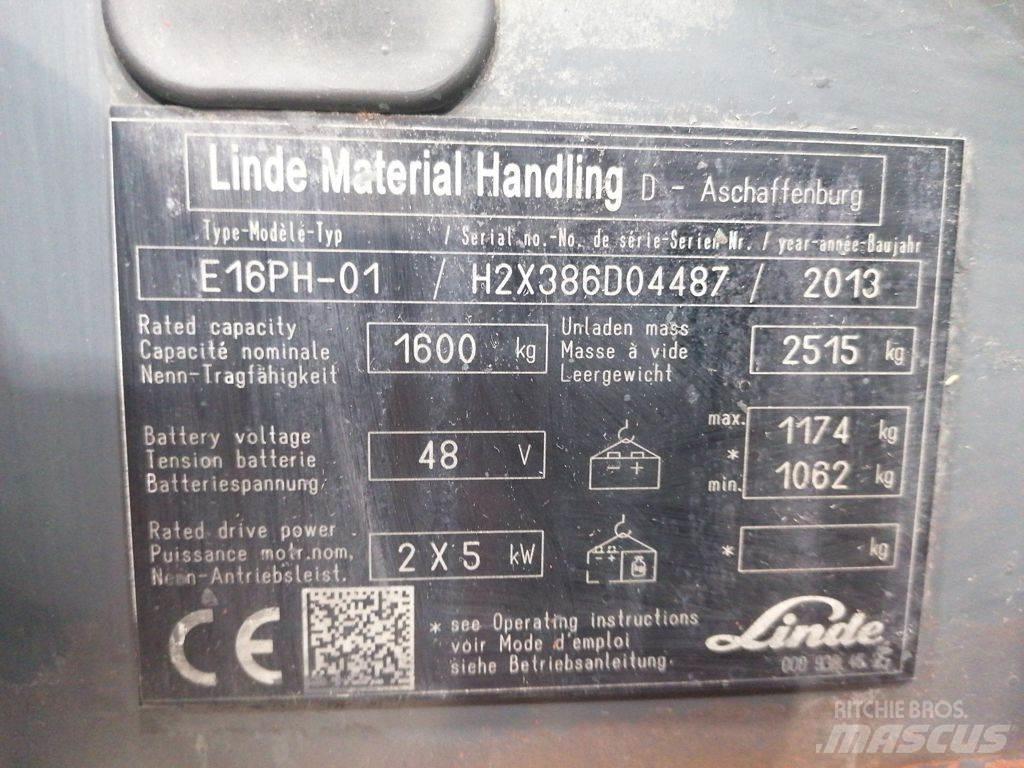 Linde E16PH-01 Elektriskie iekrāvēji