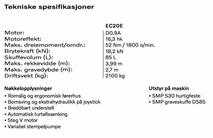 Volvo EC 20 E Mini ekskavatori < 7 t