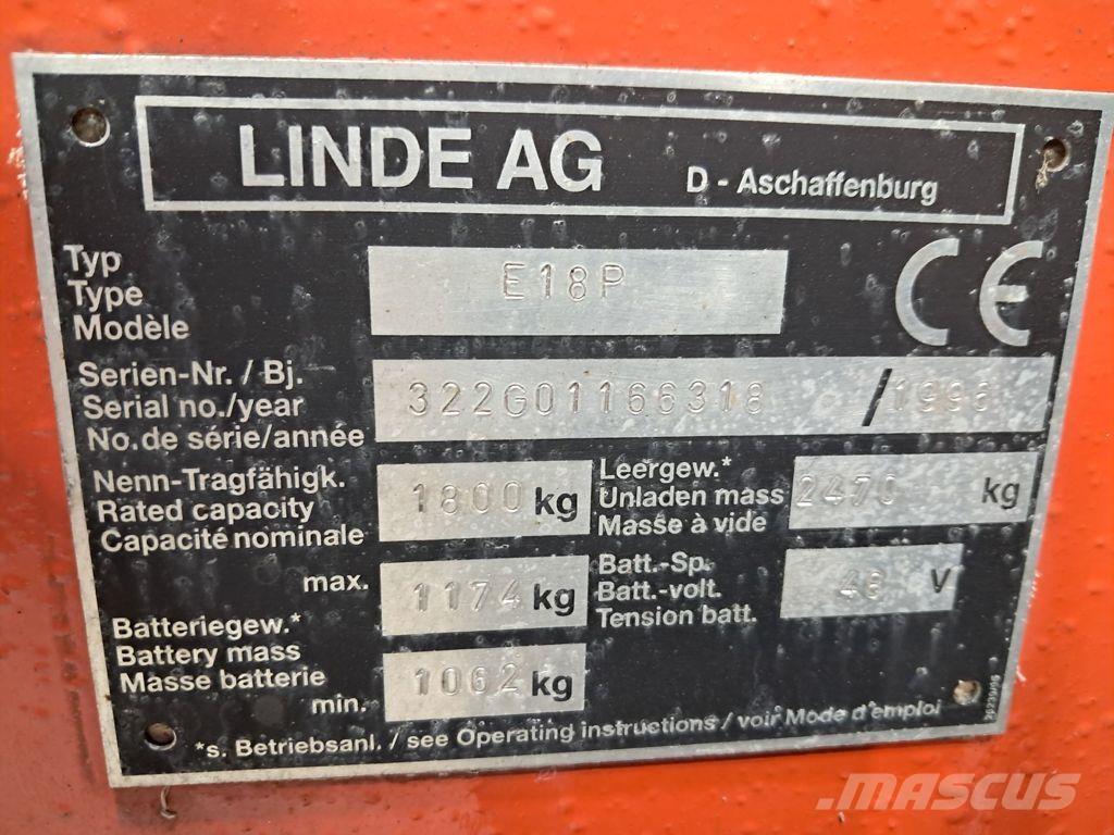 Linde E18P Elektriskie iekrāvēji