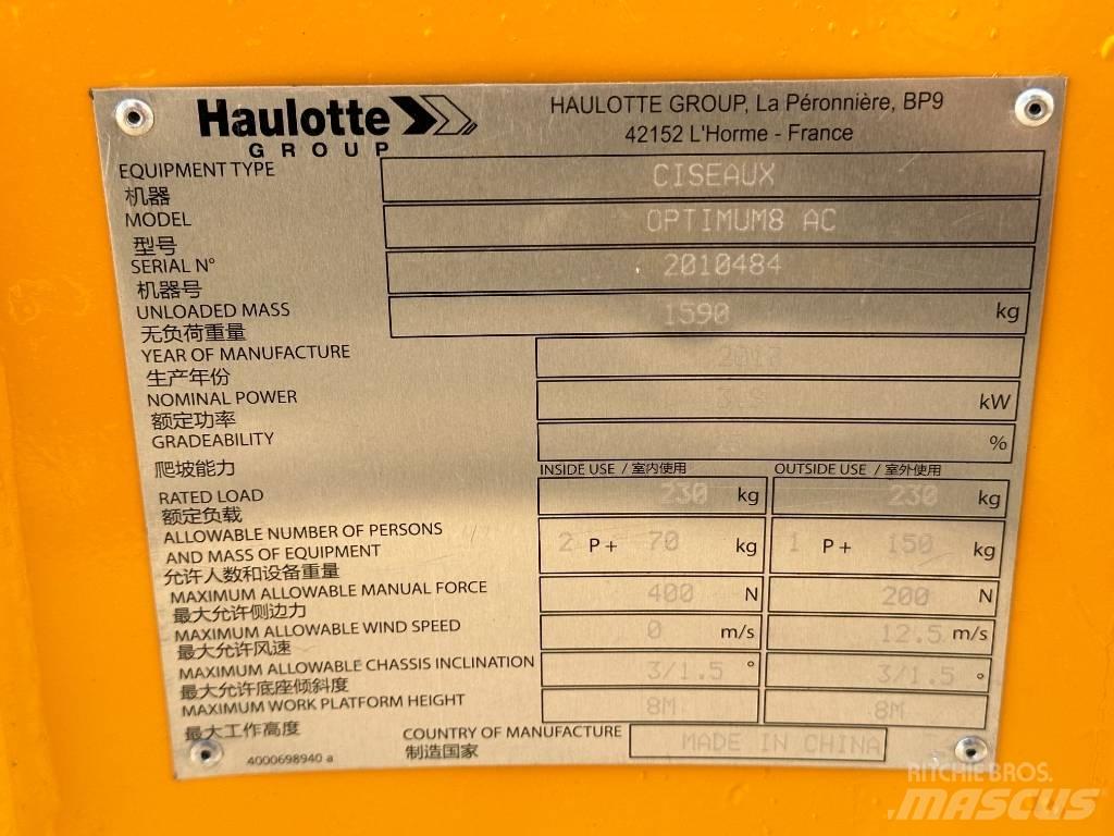 Haulotte OPTIMUM 8 Šķerveida pacēlāji
