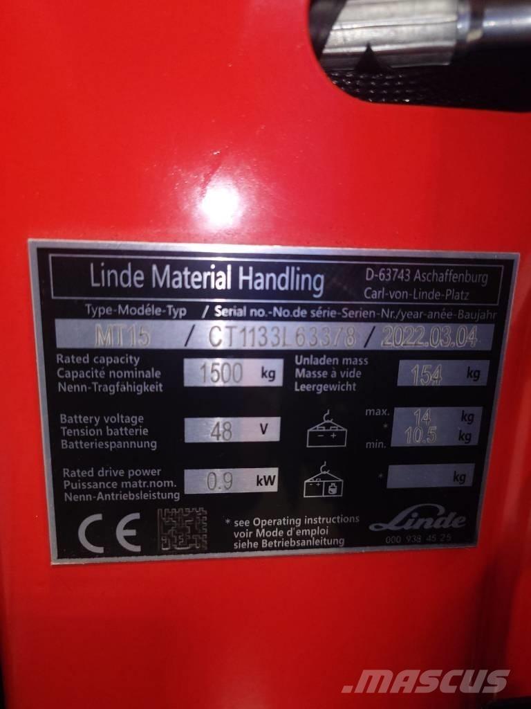 Linde MT15/1133 Zemie palešu pacēlāji