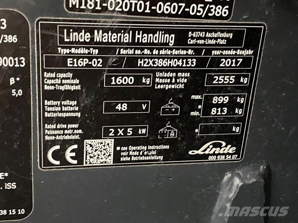 Linde E16P-02 Elektriskie iekrāvēji
