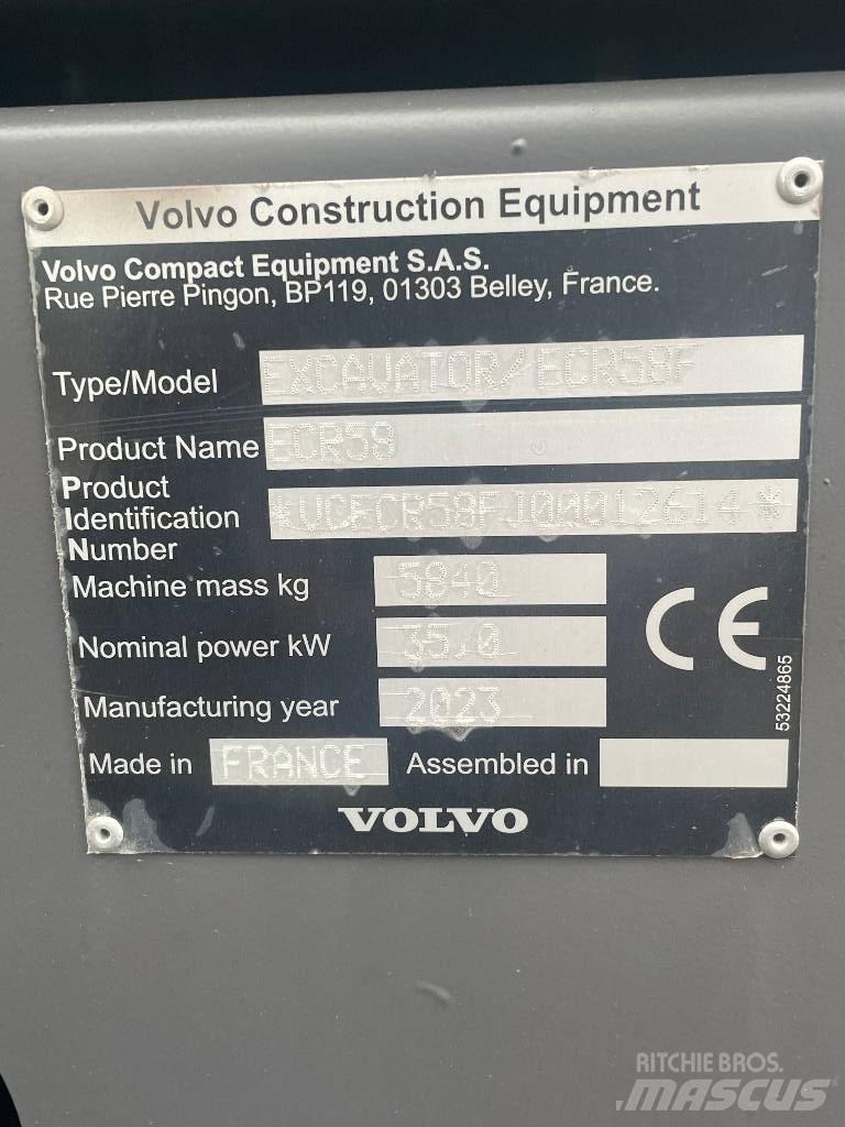 Volvo ECR 58 F Mini ekskavatori < 7 t