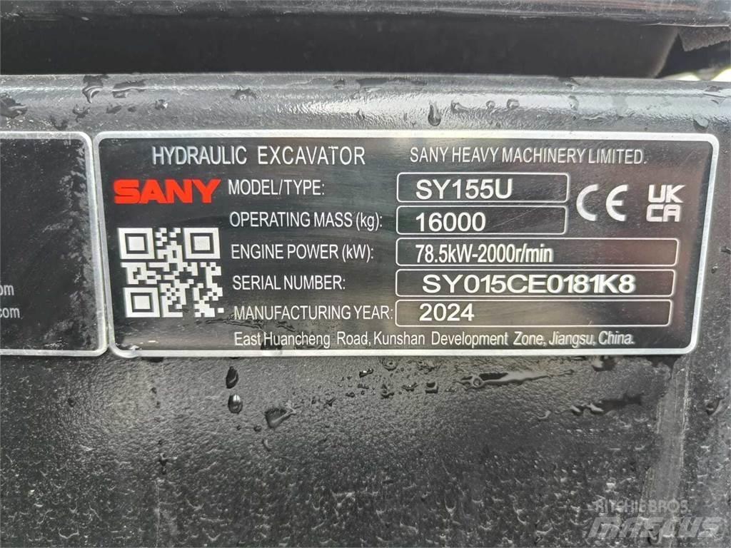 Sany SY155U Kāpurķēžu ekskavatori