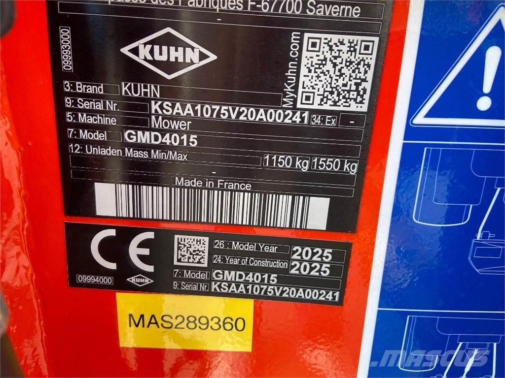 Kuhn GMD4015 Pļaujmašīnas ar kondicionieri