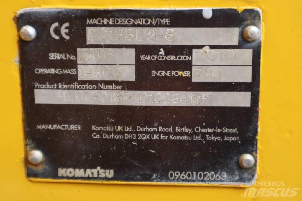 Komatsu PC138US-8 Kāpurķēžu ekskavatori