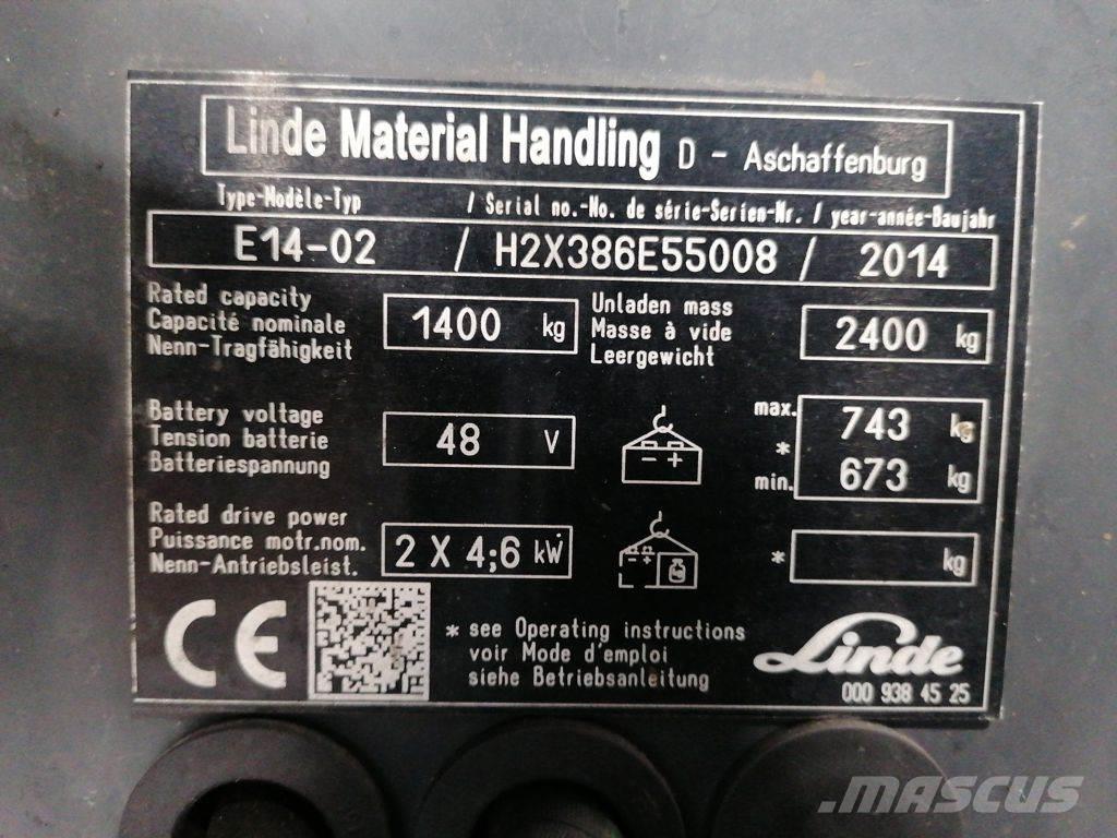 Linde E14-02 Elektriskie iekrāvēji