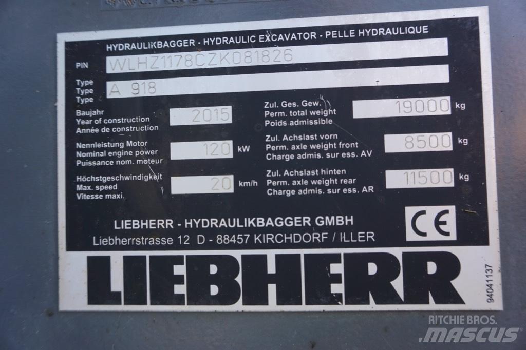 Liebherr A 918 Ekskavatori uz riteņiem