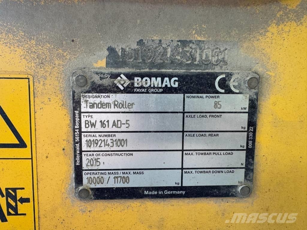 Bomag BW 161 AD-5 Divvalču grunts veltņi