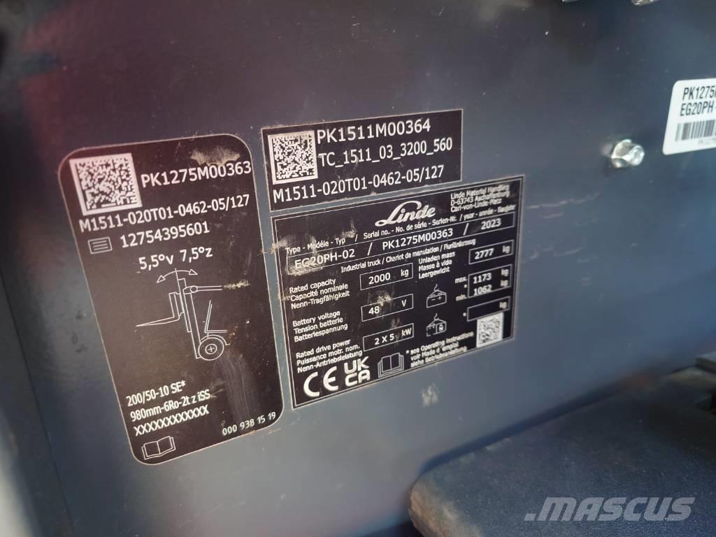 Linde EG20PH/1275 Elektriskie iekrāvēji