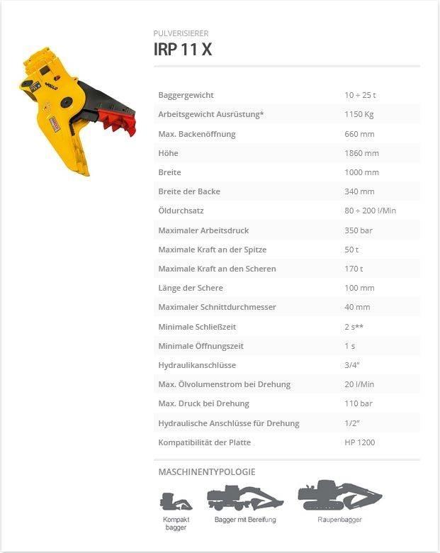 Indeco IRP 11 X Celtniecības drupinātāji