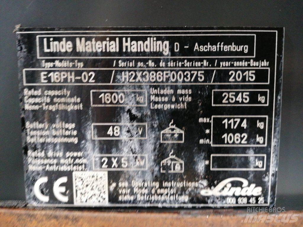 Linde E16PH-02 Elektriskie iekrāvēji