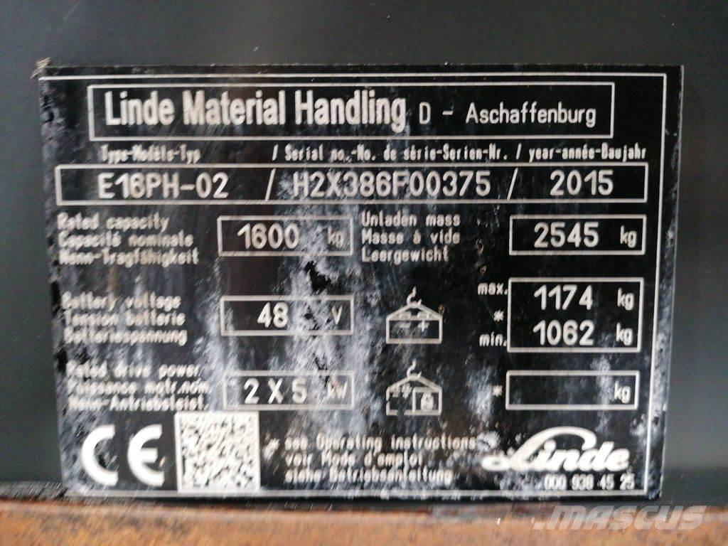 Linde E16PH-02 Elektriskie iekrāvēji