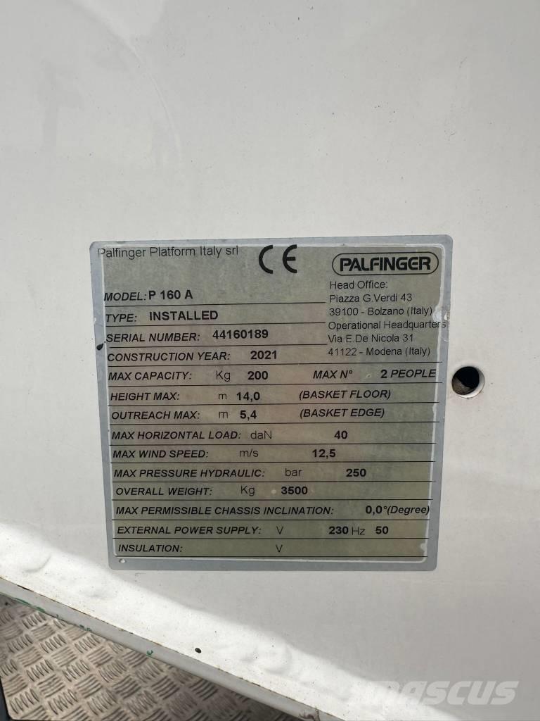 Palfinger P160A Pacēlāji uz automašīnas bāzes