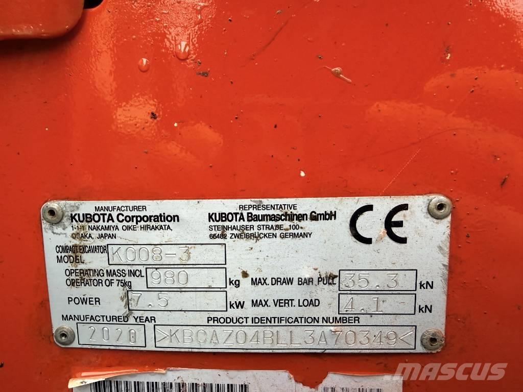 Kubota K 008-3 Mini ekskavatori < 7 t