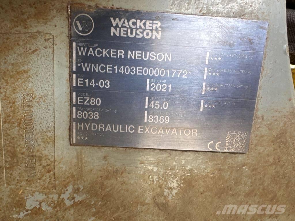 Wacker Neuson EZ80 Kāpurķēžu ekskavatori