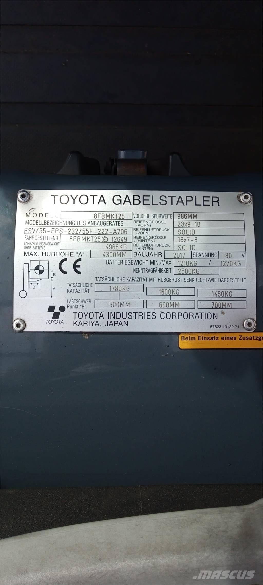 Toyota 8FBMKT25 Elektriskie iekrāvēji