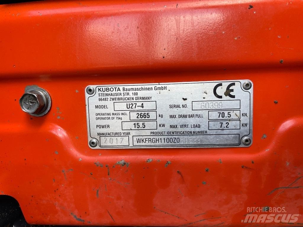 Kubota U 27-4 Mini ekskavatori < 7 t