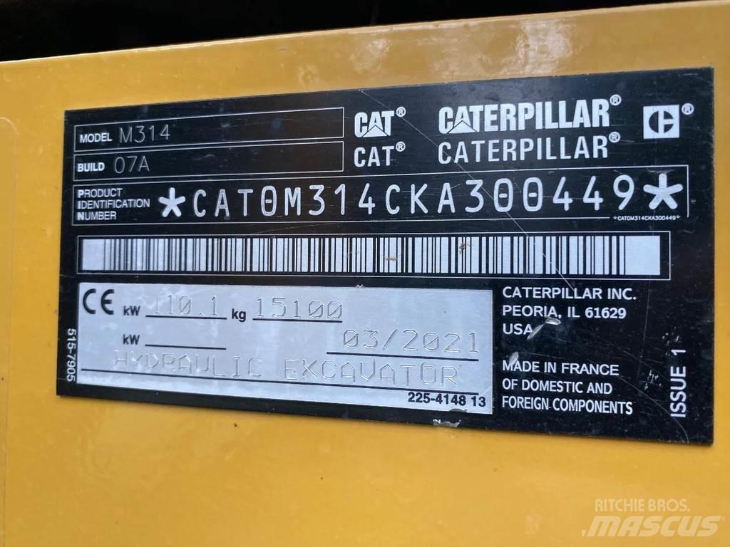CAT 314 Next gen Ekskavatori uz riteņiem