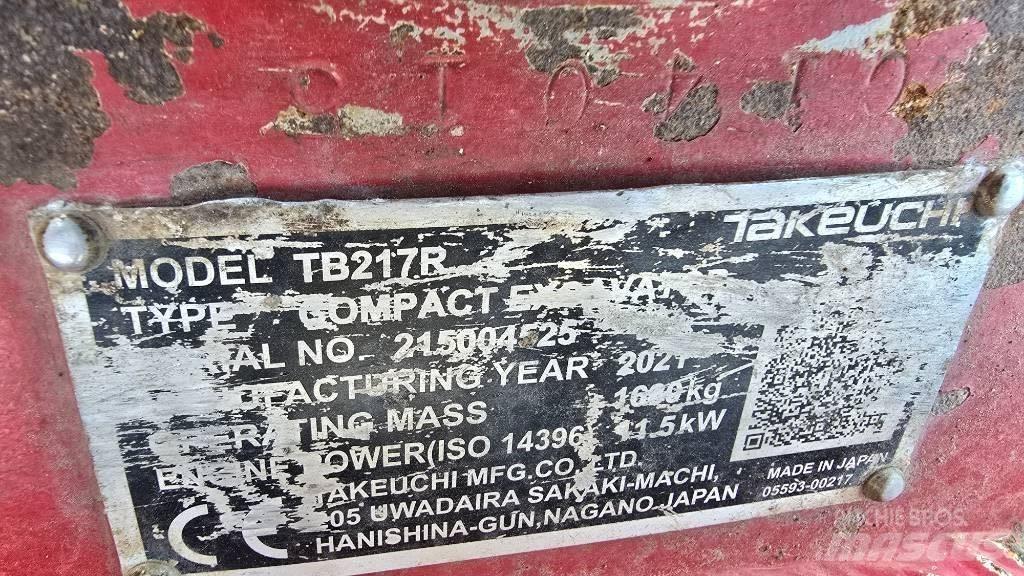 Takeuchi TB 217 R Mini ekskavatori < 7 t