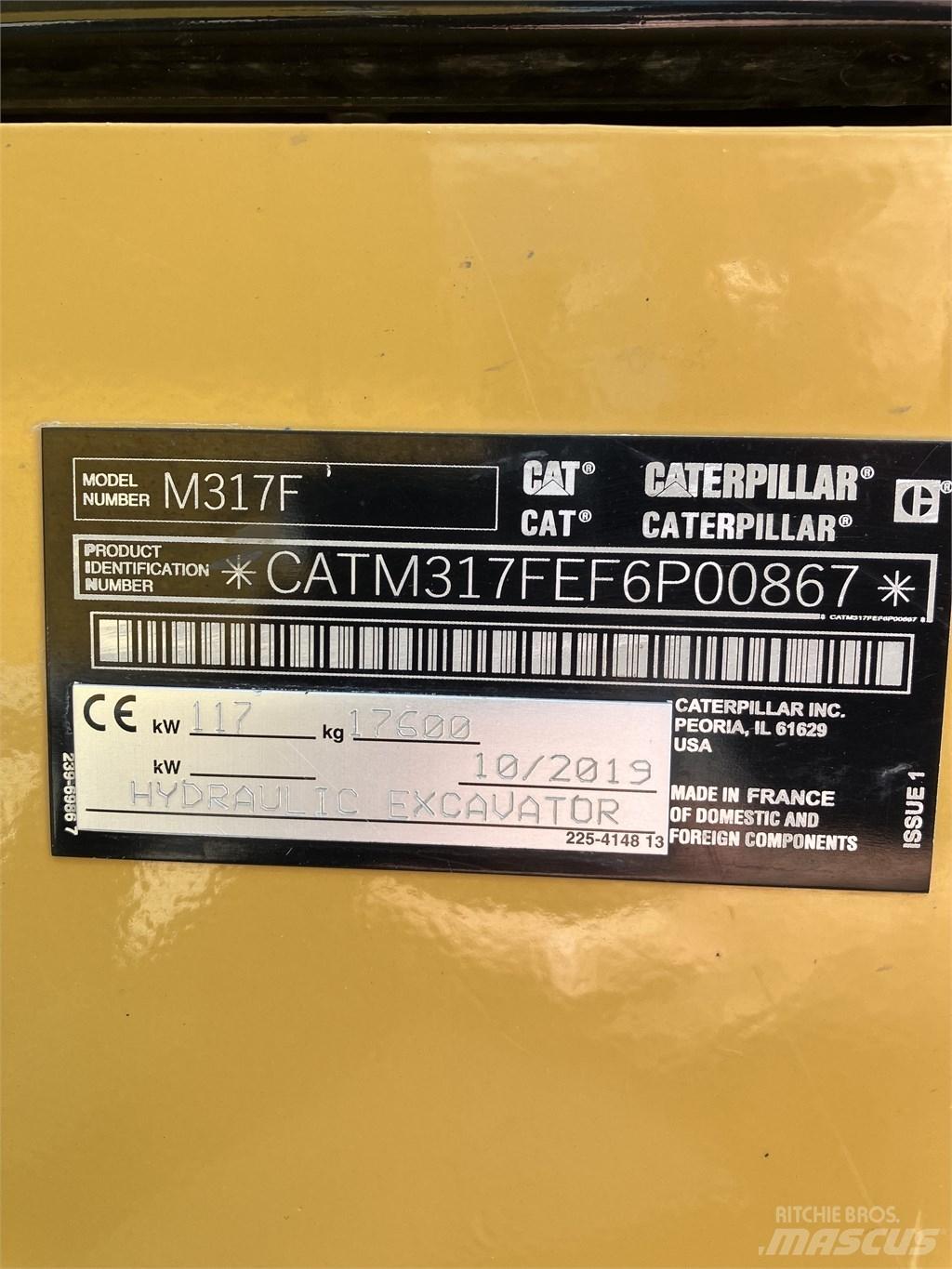 CAT 317 F Ekskavatori uz riteņiem