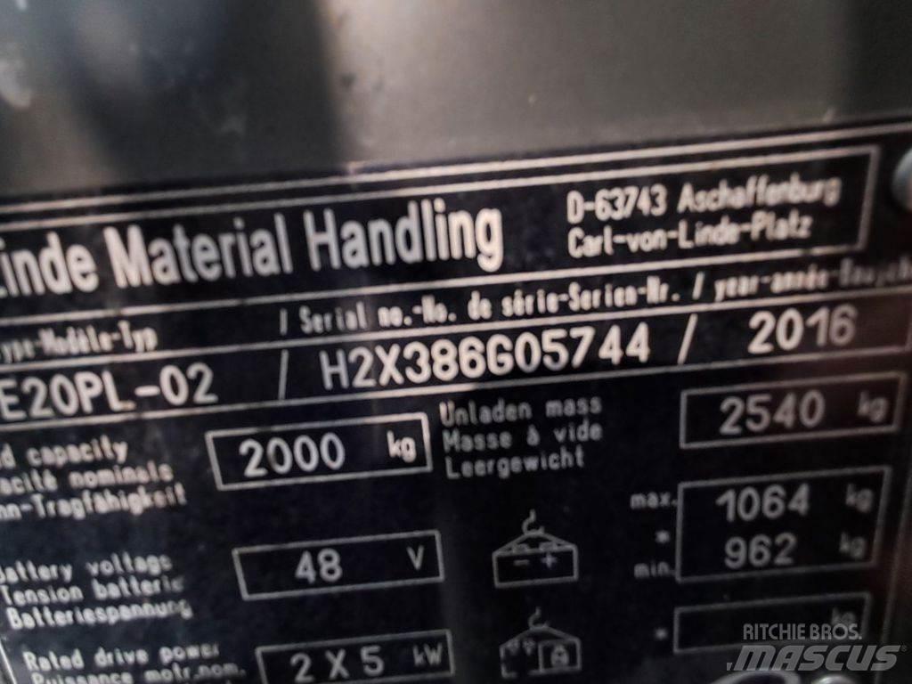 Linde E20PL-02 Elektriskie iekrāvēji